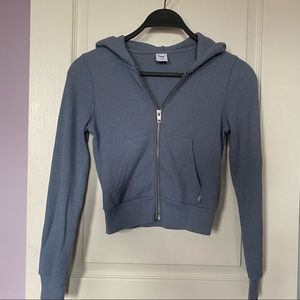 Aritzia Tna blue waffle zip up hoodie
